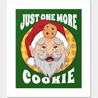 Just One More Cookie // Funny Santa Claus Cartoon Posters and Art